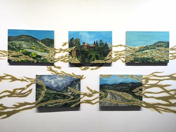 끝나지 않은 길 iii, 가변크기, Gouache, Acrylic on Canvas, Wall painting 2018