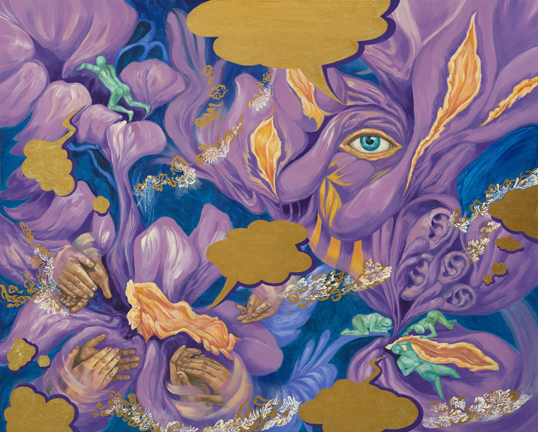 노래하는 밤 Singing Night (03) Gouache Acrylic on Canvas 130X160cm 2019